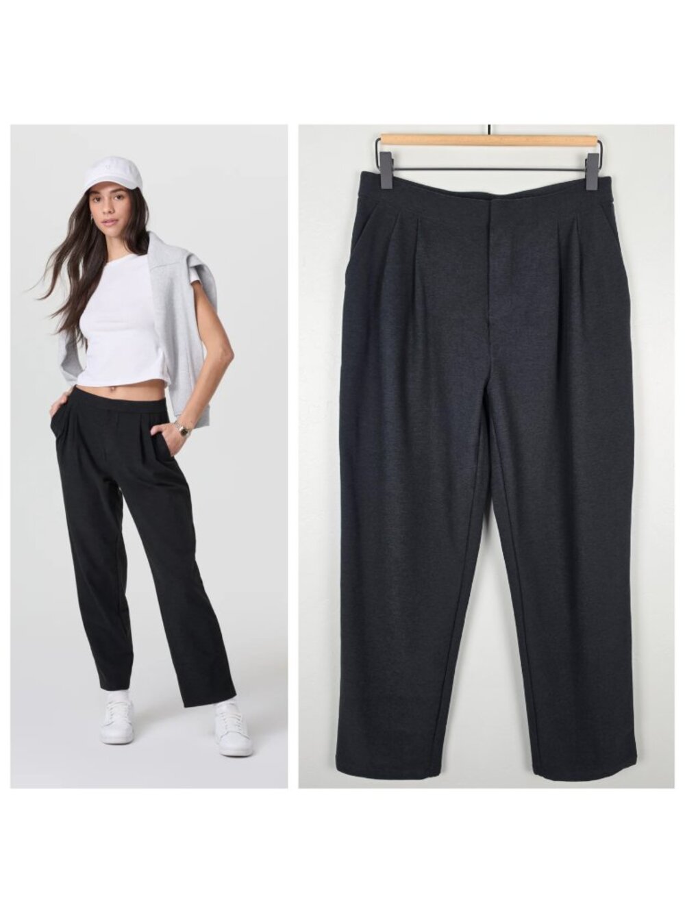 Vuori Elevation Ankle Trouser Pleated Pants Stretch Heather Black Size S